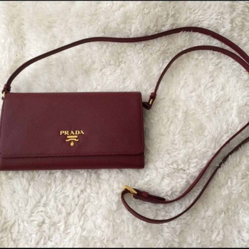 Prada flap wallet crossbody bag